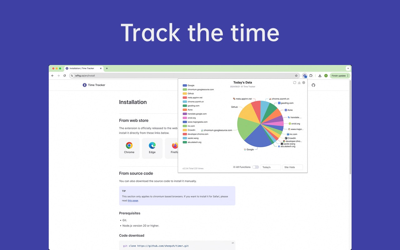 Time Tracker for Browser 3.0