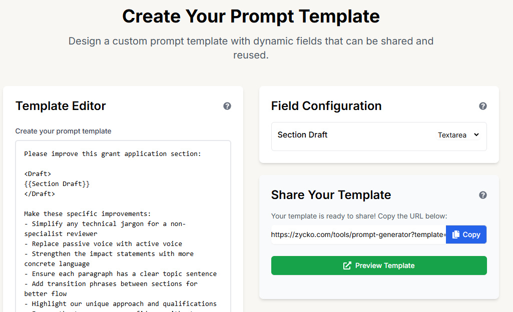 Prompt Template Generator
