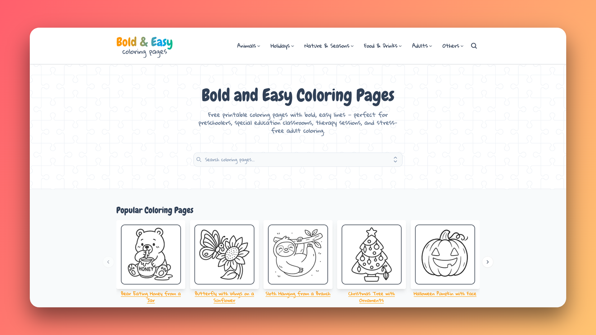 Bold and Easy Coloring Pages