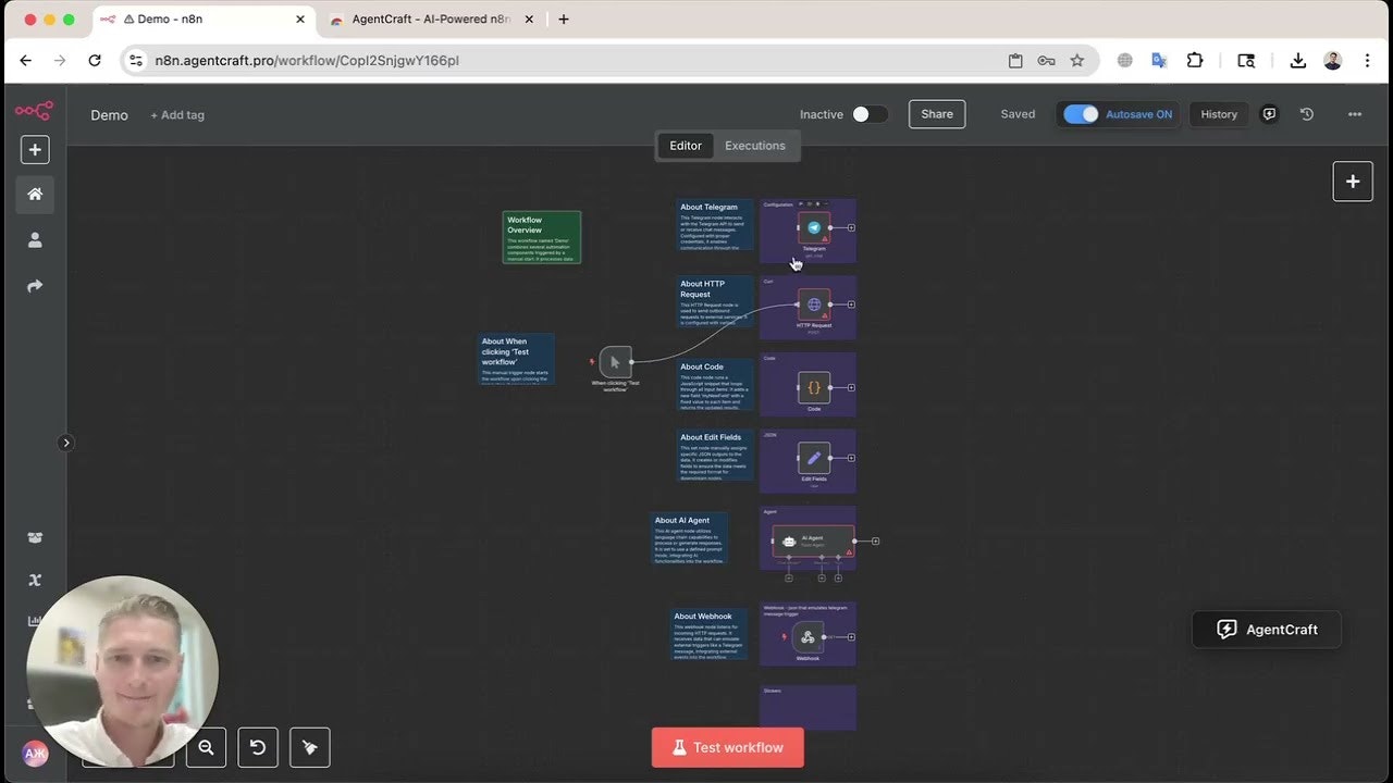 AgentCraft. Like Cursor, but for n8n