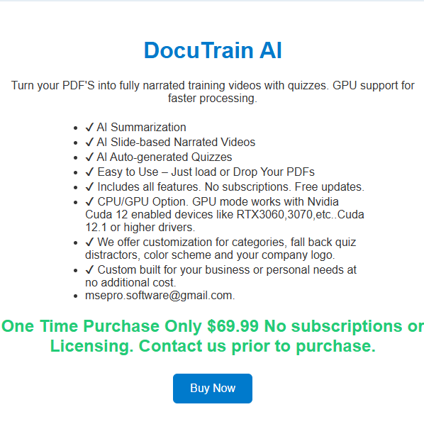 DocuTrainAI AI powered Training Videos
