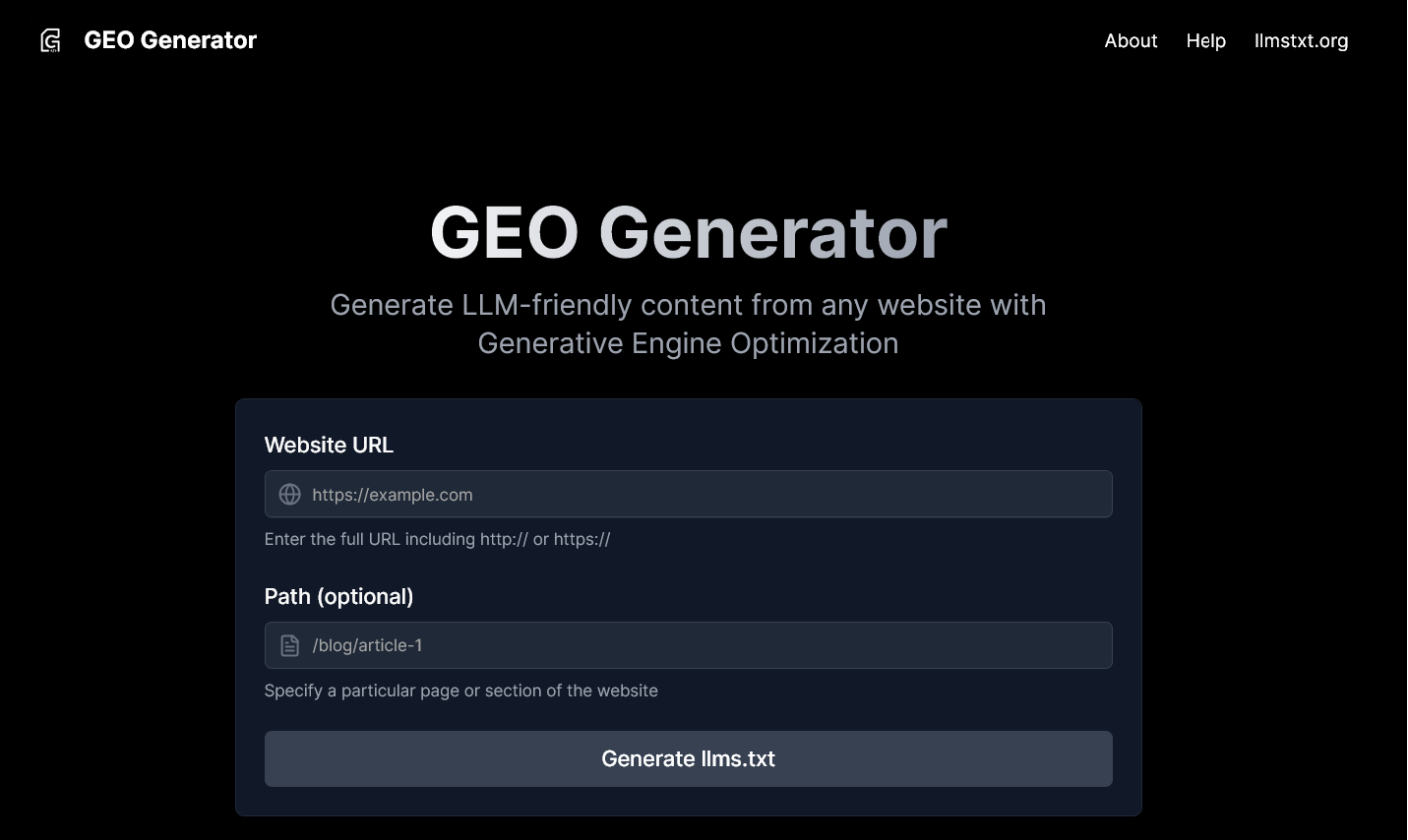 GEO Generator