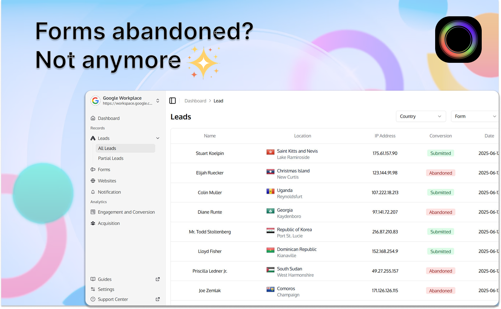 Trakg – Lead Recovery for Web Forms