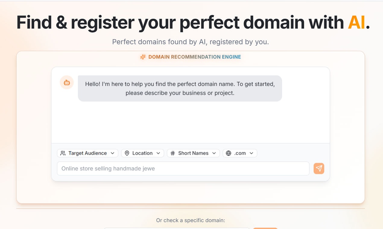 Domain Recommendations Search Engine