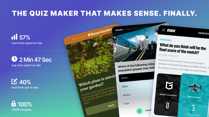 The new quiz maker that makes sense.